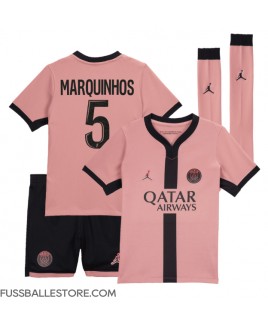 Günstige Paris Saint-Germain Marquinhos #5 3rd trikot Kinder 2024-25 Kurzarm (+ Kurze Hosen)